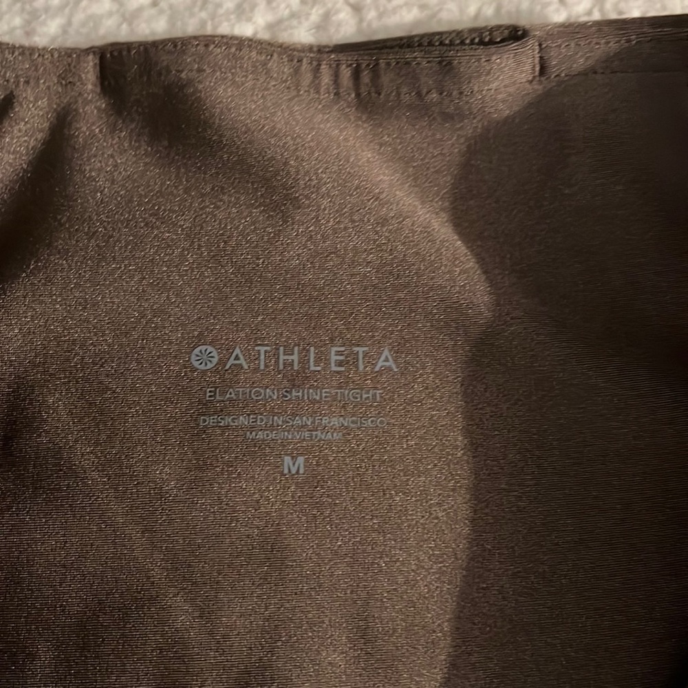 Athleta shiny brown leggings